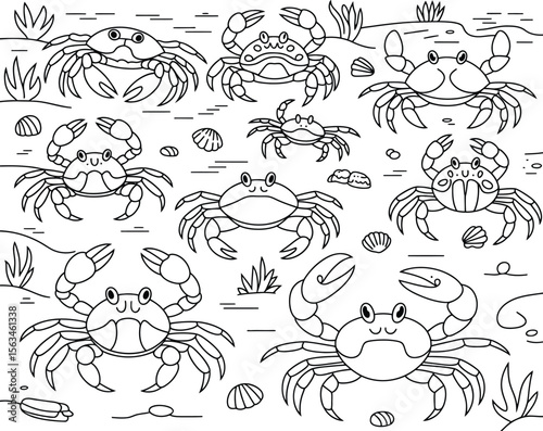 Crab silhouette vector illustration against a clean white background.