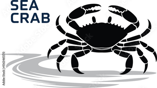 Crab silhouette vector illustration against a clean white background.