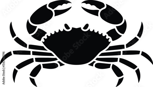 Crab silhouette vector illustration against a clean white background.