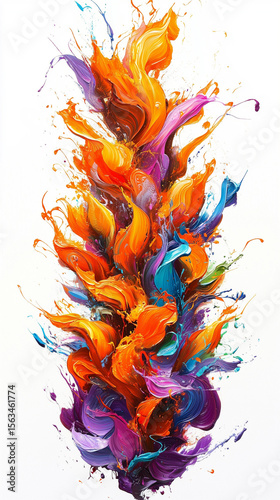 Artistic vertical wallpaper with paint texture