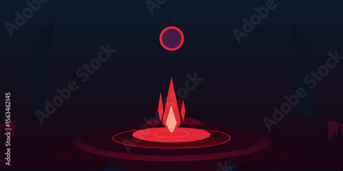 Mysterious Ritual Circle Glowing Faintly In The Dark