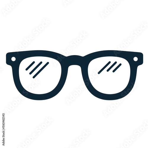 Classic eyeglasses design with a bold frame style, perfect for fashion, optometry, or simple accessory graphics for websites or print.