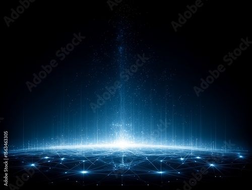 illustration of brilliant landscape of earth's horizon seen from space