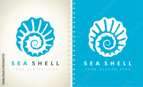Seashell logo vector. Nature design