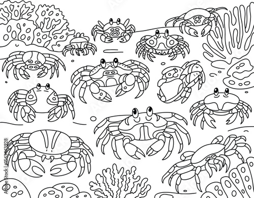 Crab silhouette vector illustration against a clean white background.
