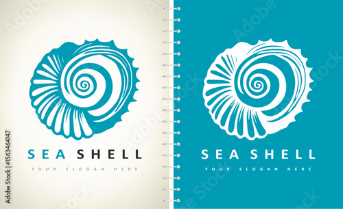 Seashell logo vector. Nature design