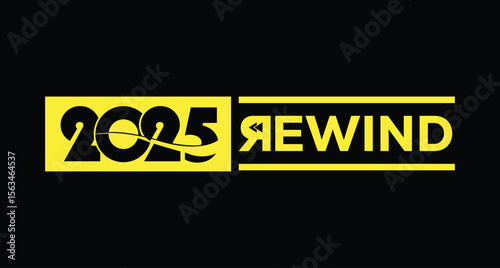 Foto 2025 year rewind, Concept words 2025 REWIND. 2025 RECAP