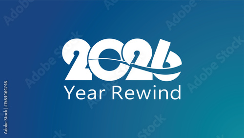 2026 year rewind isolated on black background. Creative design.