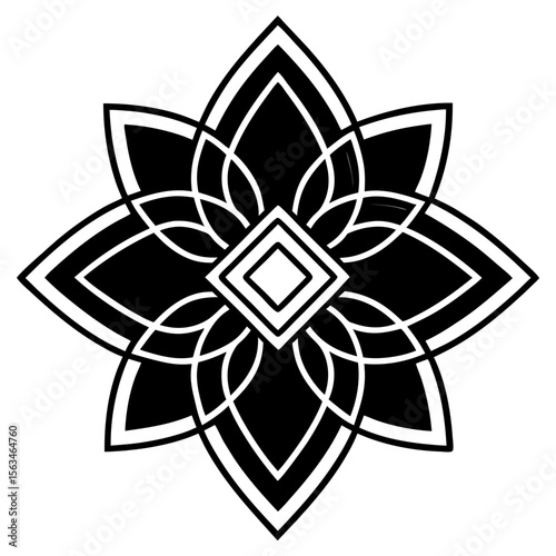 Geometric Line Art Alpona for Business Card Design