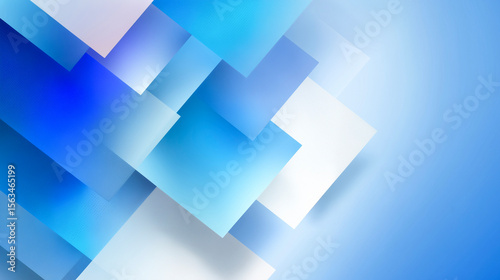 ブルーとホワイトの滑らかなグラデーションが織りなす抽象背景（ビジネス・IT・デジタル）