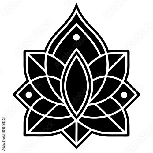 Geometric Line Art Alpona for Business Card Design
