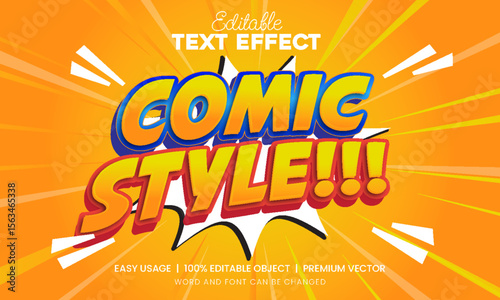 Comic Style Editable Text Effect Premium Vector
