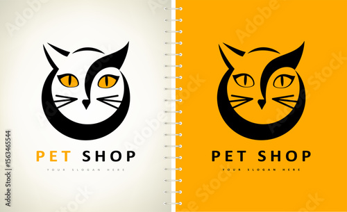 Cat logo vector animal design