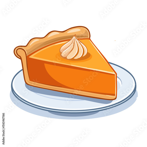 Slice of Pumpkin Pie Isolat...