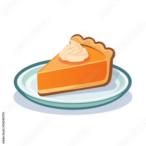 Slice of Pumpkin Pie Isolat...