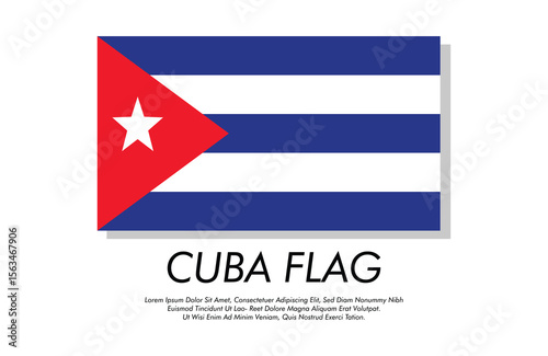 Cuba flag banner Cuba flag with white background illustration design Cuba independence day banner design 