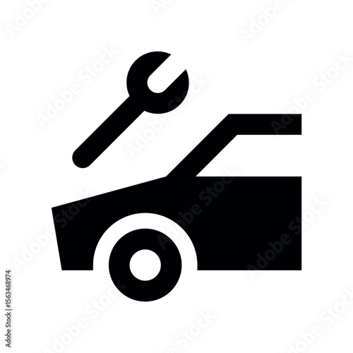 Illustration of car repair service automotive maintenance and vehicle mechanic shop icon for roadside assistance needed now vector
