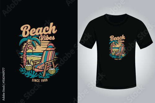 Summer t shirt design with T shirt Preview