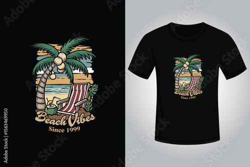Summer t shirt design with T shirt Preview