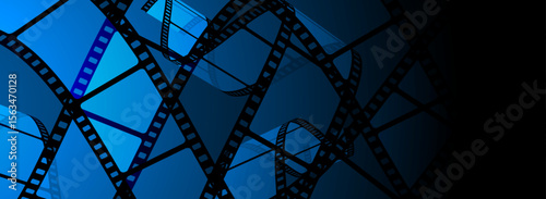 sfondo, video, cinema, pellicola cinema su sfondo blu