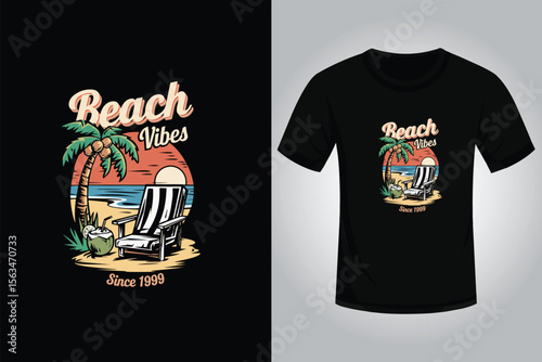 Summer t shirt design with T shirt Preview