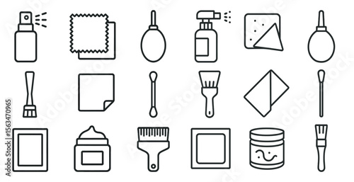 Collection of items that are related to personal care and grooming. The items include a brush, a bottle of lotion, a tube of toothpaste, and a box of tissues. Scene is one of organization