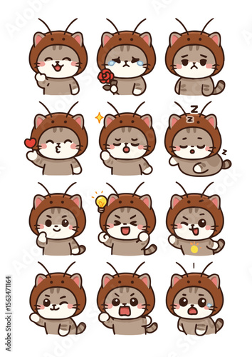 set of funny cartoon people