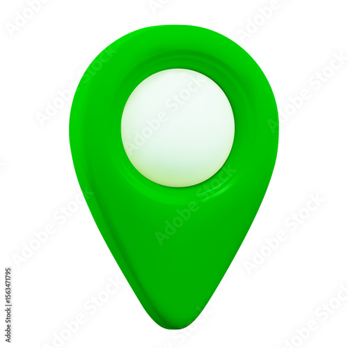3d green map location pointer. Pin code icon of the geolocation map. Stock vector illustration on isolated background.	
