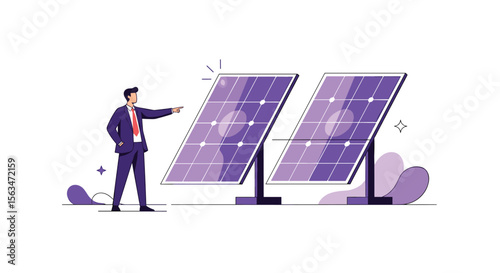 Illustrating Sustainable Energy Solutions with Modern Technology and Professional Expertise in Renewable Power Generation