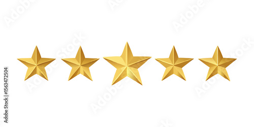 Five star rating review system customer satisfaction gold stars excellent rank