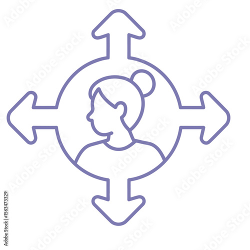 Feminism Freedom Icon. Modern Two Tone Design Editable Vector Symbol of Empowerment

