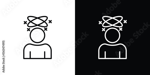 Anxiety icon Design concept. Black and white line icons