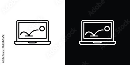 Bounce rate icon Design concept. Black and white line icons