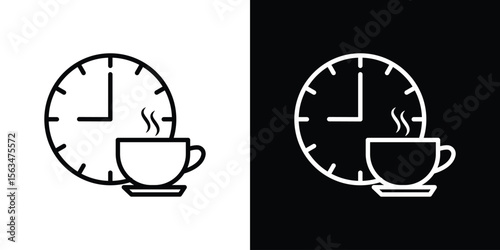 Break icon Design concept. Black and white line icons