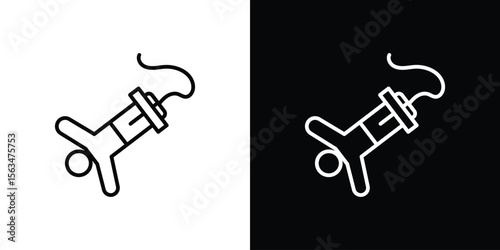 Bungee jumping icon Design concept. Black and white line icons