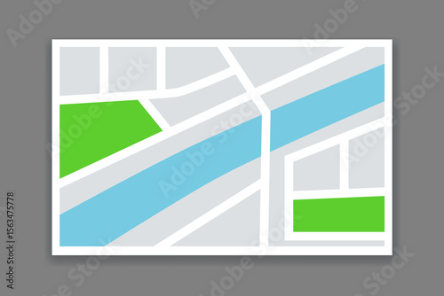 City map. Vector illustration isolated on gray background.