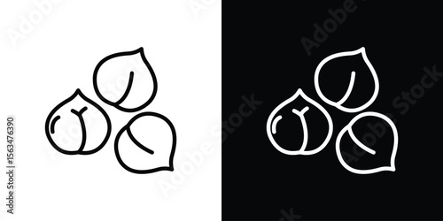 Chickpeas hummus icon Design concept. Black and white line icons
