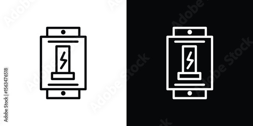 Circuit Breaker icon Design concept. Black and white line icons
