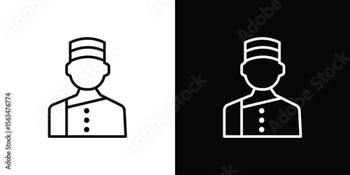 Concierge icon Design concept. Black and white line icons