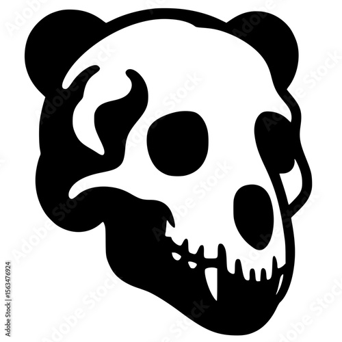 Bear skull silhouette vector design