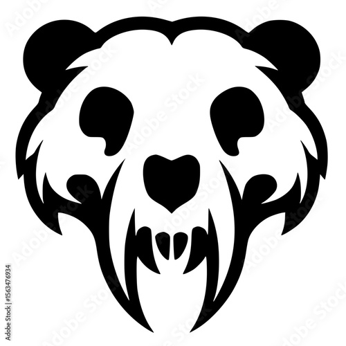 Bear skull silhouette vector design