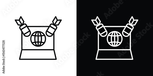 DOS icon Design concept. Black and white line icons