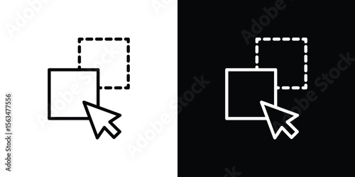 Drag and drop icon Design concept. Black and white line icons