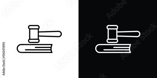 employment law icon Design concept. Black and white line icons