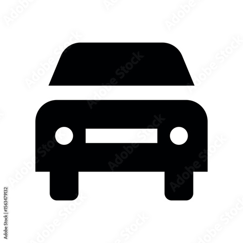 Illustration of car vehicle automobile transport front view icon for travel automotive industry and transportation design 100 vector