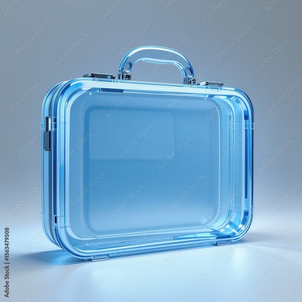 Translucent Blue Carrying Case with Handle, Modern Design and Style Translucent Blue Carrying Case with Handle, Modern Design and Style