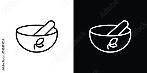 Herbal medicine icon Design concept. Black and white line icons