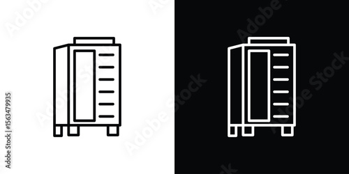 Infrared heat cabin icon Design concept. Black and white line icons