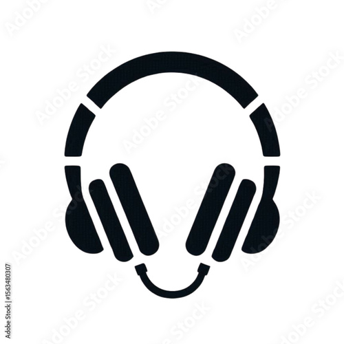 Headphones stylized graphic offers a clean design element for music, audio, or podcasting projects suitable for icon, logo, or digital content.