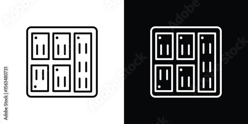 Lockers icon Design concept. Black and white line icons